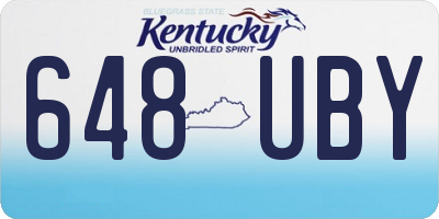 KY license plate 648UBY