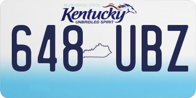 KY license plate 648UBZ