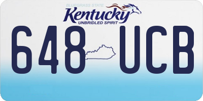 KY license plate 648UCB