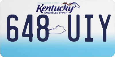 KY license plate 648UIY