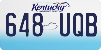 KY license plate 648UQB