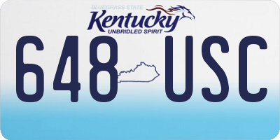 KY license plate 648USC