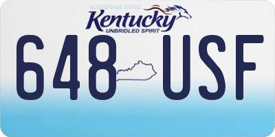 KY license plate 648USF