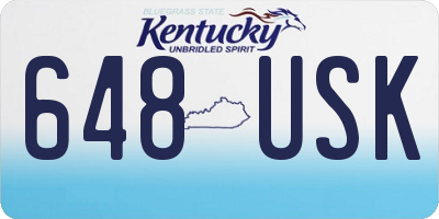 KY license plate 648USK