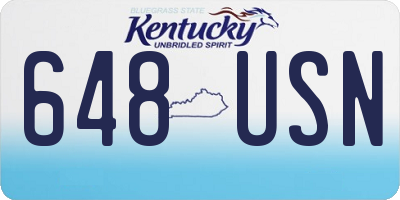 KY license plate 648USN
