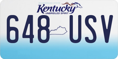 KY license plate 648USV