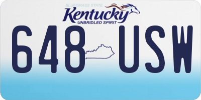 KY license plate 648USW