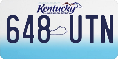 KY license plate 648UTN