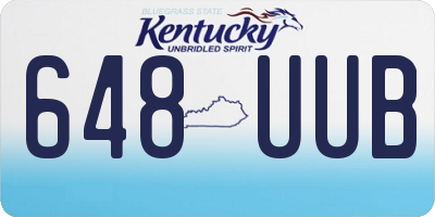 KY license plate 648UUB