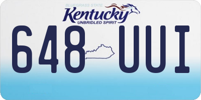 KY license plate 648UUI