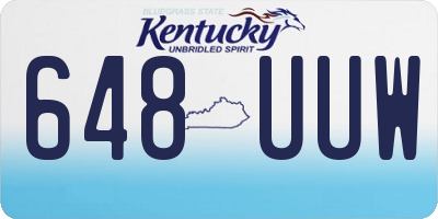 KY license plate 648UUW