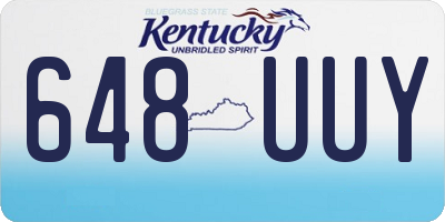 KY license plate 648UUY