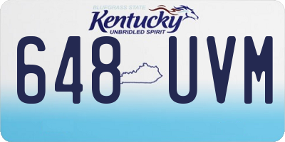 KY license plate 648UVM