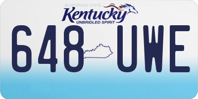 KY license plate 648UWE