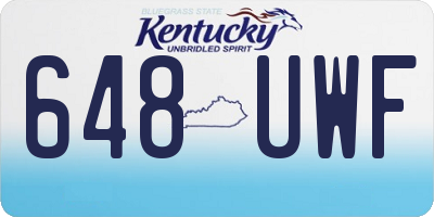 KY license plate 648UWF