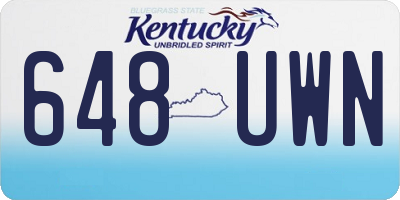 KY license plate 648UWN