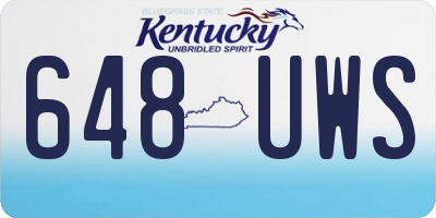 KY license plate 648UWS