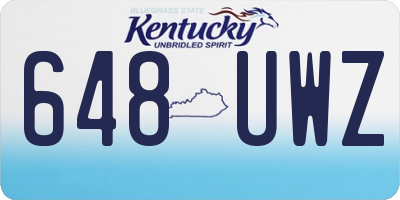 KY license plate 648UWZ