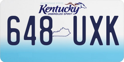 KY license plate 648UXK