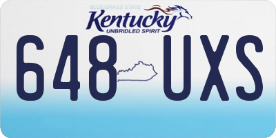 KY license plate 648UXS