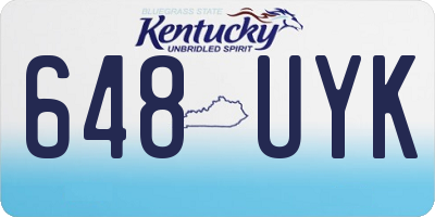 KY license plate 648UYK