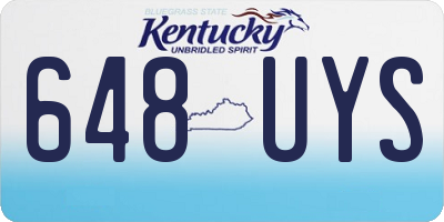 KY license plate 648UYS
