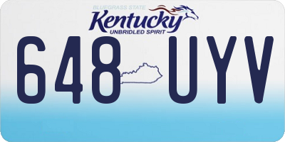 KY license plate 648UYV