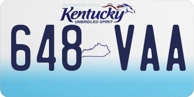 KY license plate 648VAA