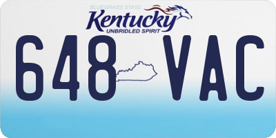 KY license plate 648VAC