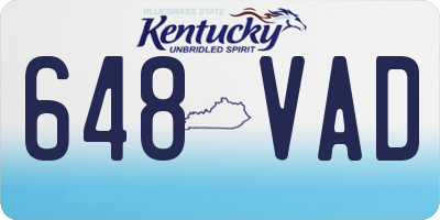KY license plate 648VAD