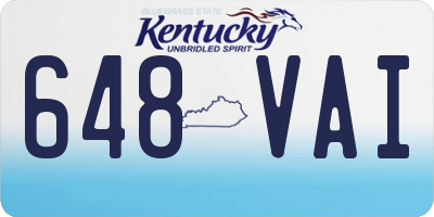 KY license plate 648VAI