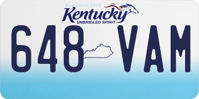 KY license plate 648VAM