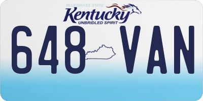 KY license plate 648VAN