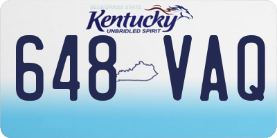 KY license plate 648VAQ