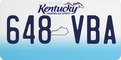 KY license plate 648VBA