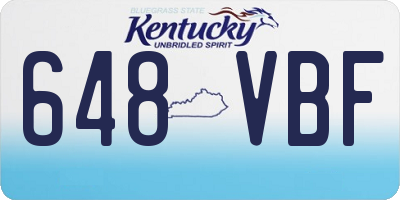 KY license plate 648VBF