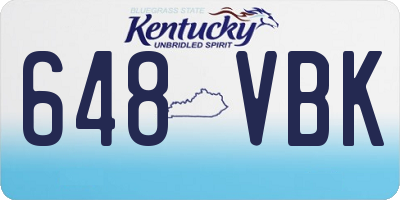 KY license plate 648VBK