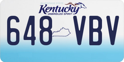 KY license plate 648VBV