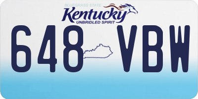 KY license plate 648VBW