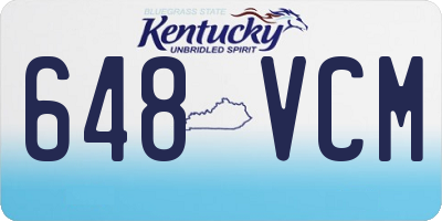 KY license plate 648VCM