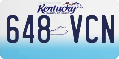KY license plate 648VCN