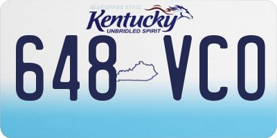 KY license plate 648VCO