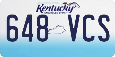 KY license plate 648VCS