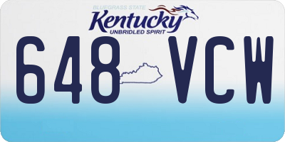 KY license plate 648VCW
