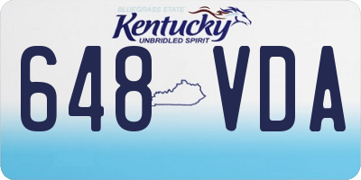 KY license plate 648VDA