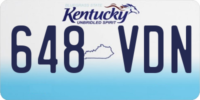 KY license plate 648VDN