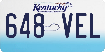 KY license plate 648VEL
