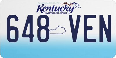 KY license plate 648VEN