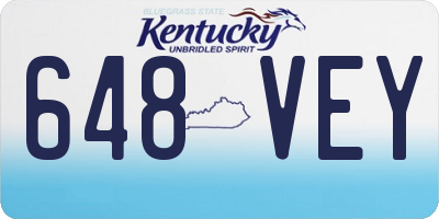 KY license plate 648VEY