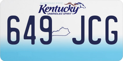 KY license plate 649JCG